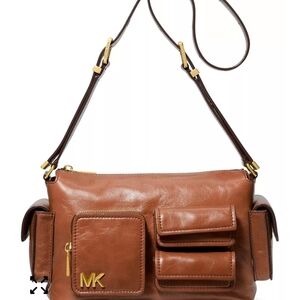 Michael Kors Brown Genuine Leather Luggage Shoulder Bag